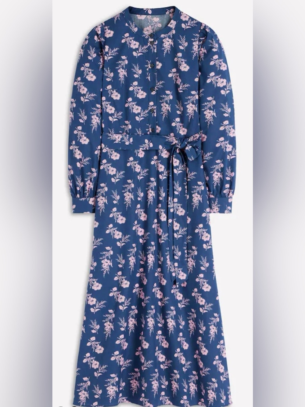 Boden Boden Blue Ava Cotton Midi Dress w/pockets fabric belt new with tags